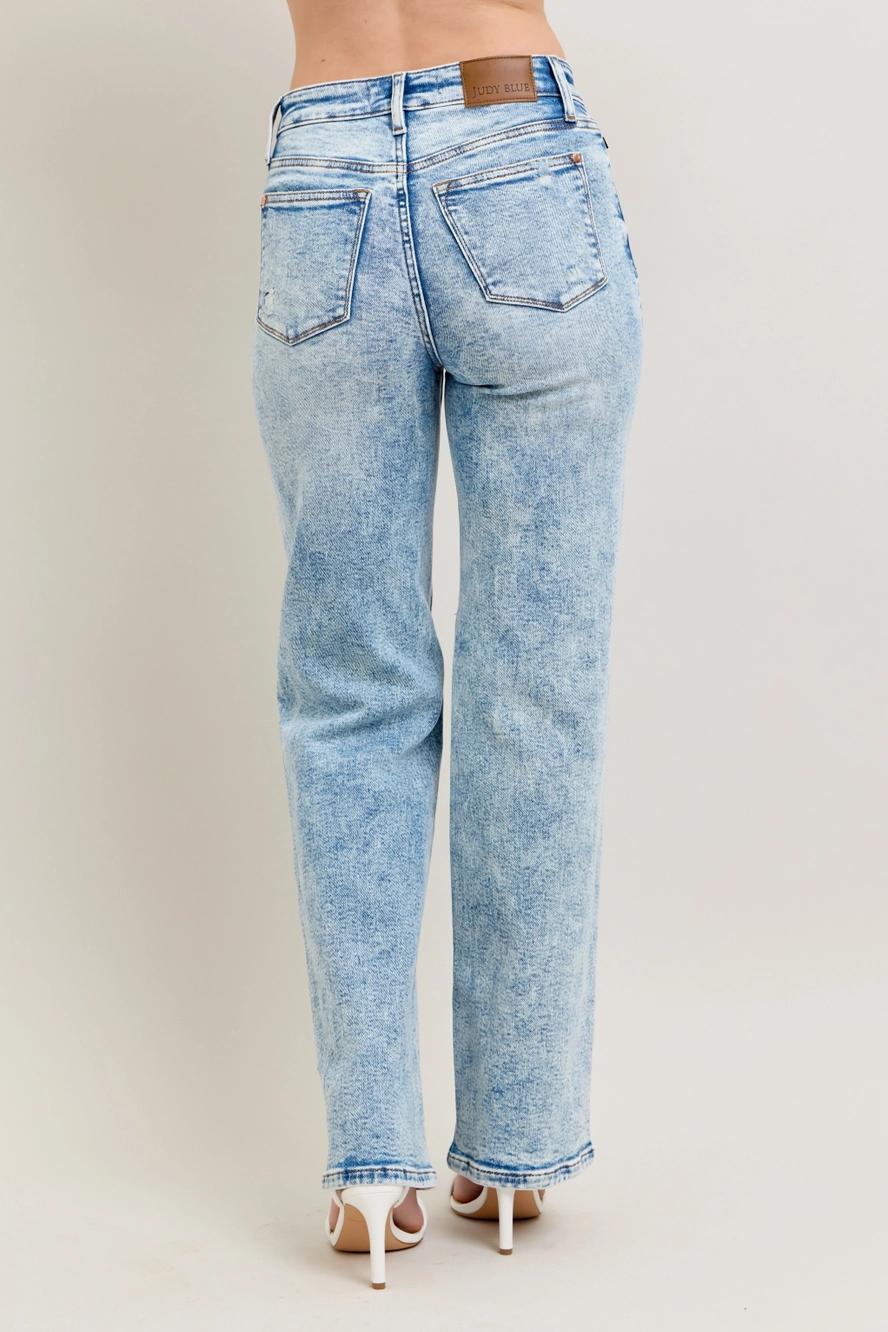 Judy Blue Mineral Wash HW Distressed 90's Straight
