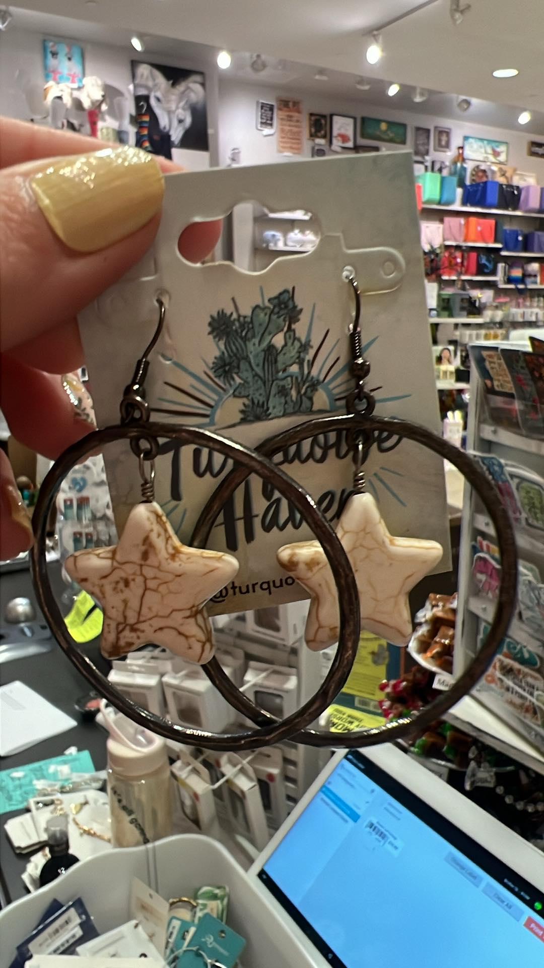 Western Star Hoop Earrings
