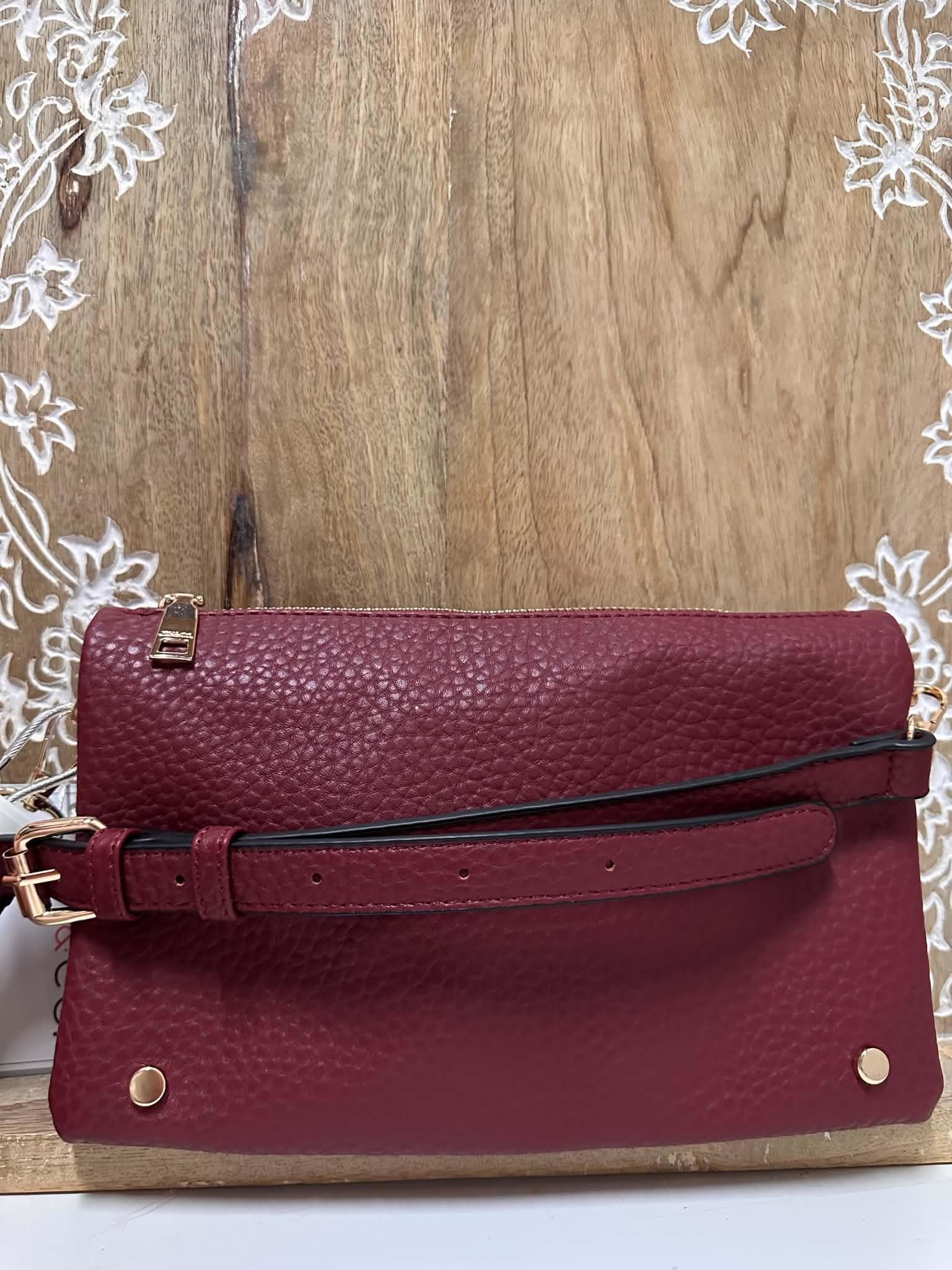 Phiona Merlot Studded Crossbody