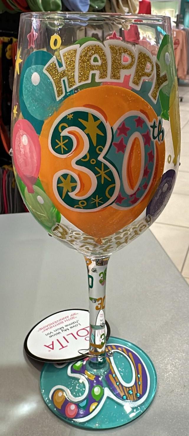 30th Birthday Wine Glass
