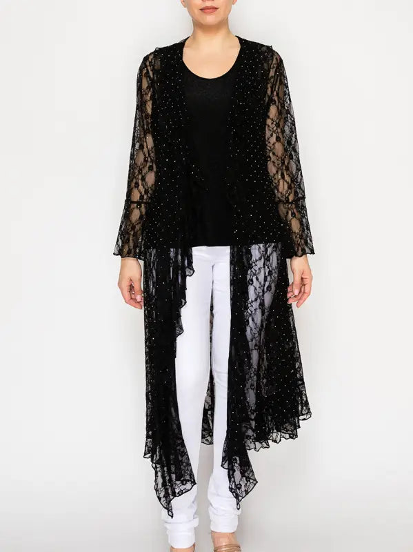 Lightweight Lace Ruffle Duster w/ Sparkles