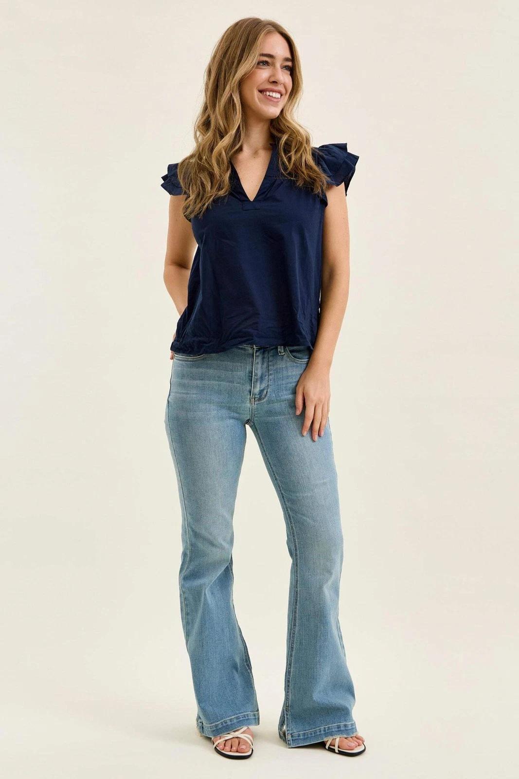Judy Blue Mid Rise Flare Denim Jeans – 3 Inseam Options