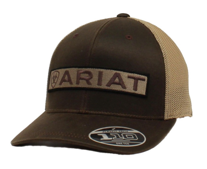 ARIAT SHIELD LONG LOGO PATCH BROWN HAT