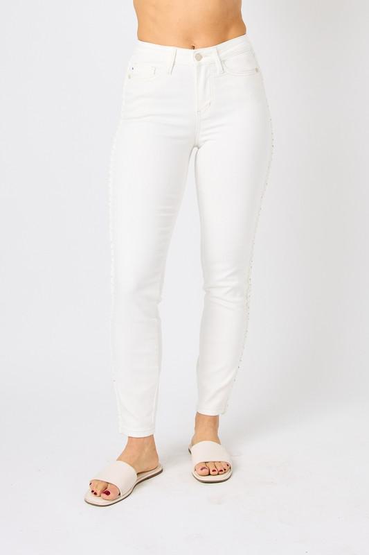 Judy Blue White Braided Jeans