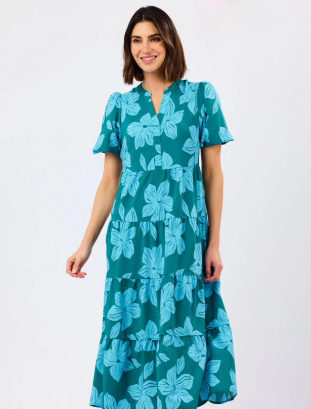 Kinsley Dress | Lagoon Bloom Ocean