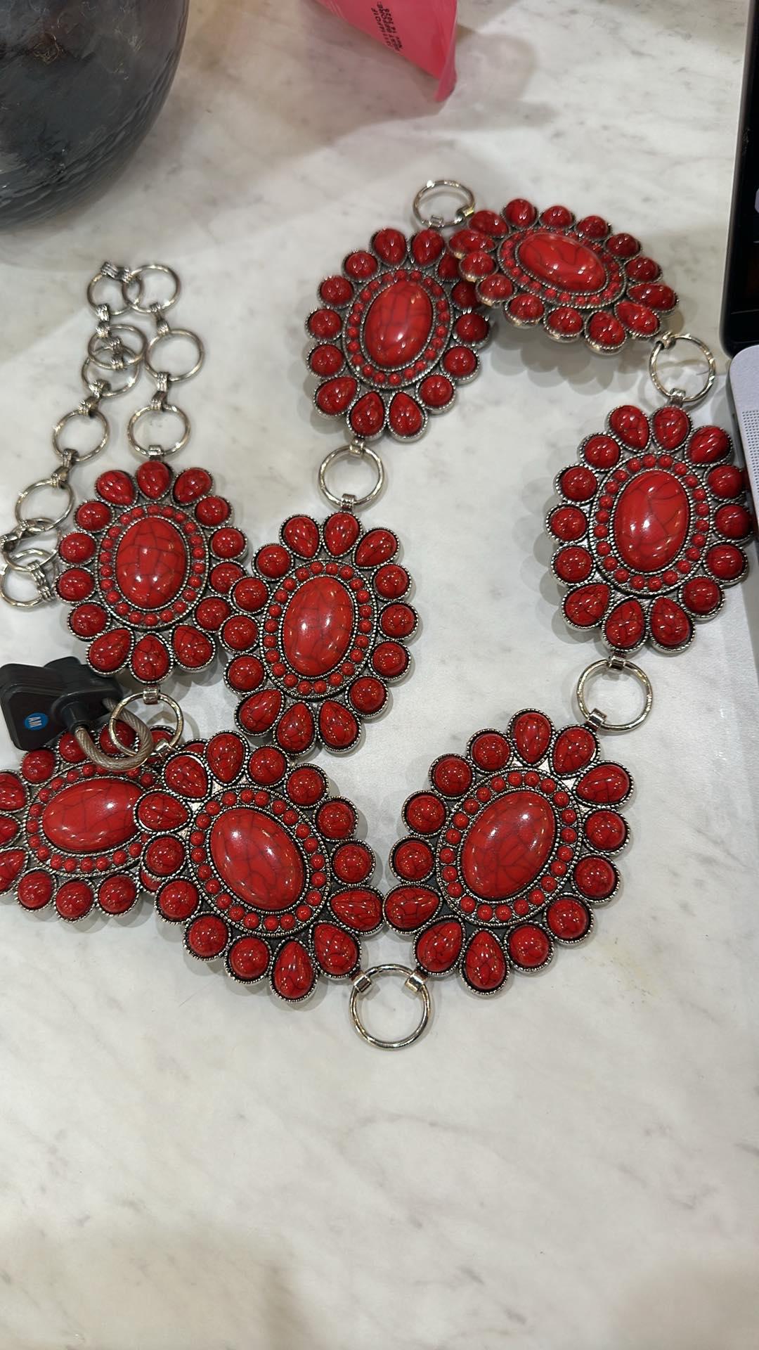 Oval Stone Western Belt