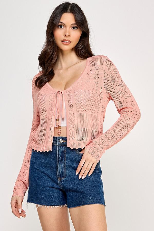 Fauxchet Tie Cardigan