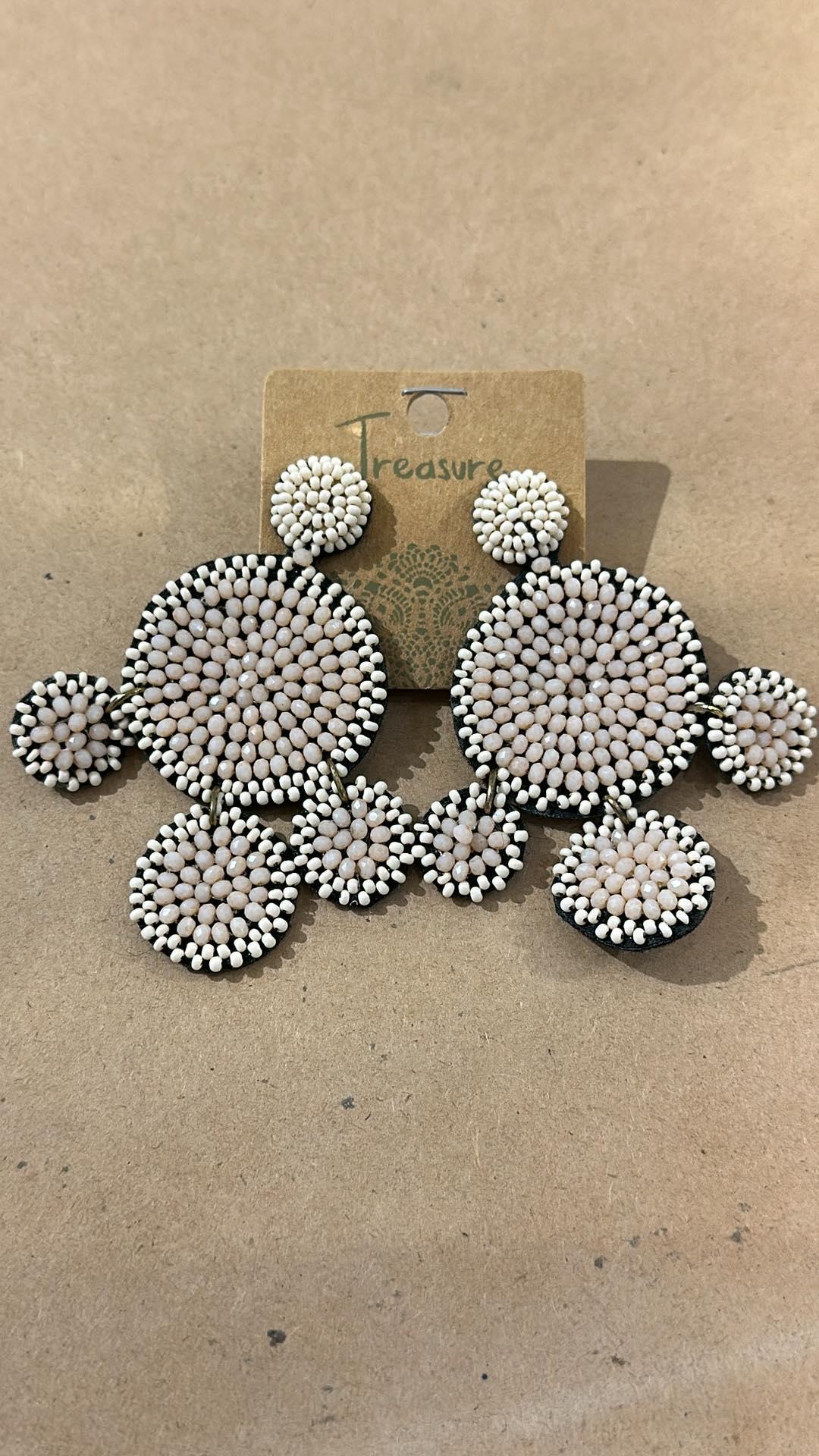 Beaded Disc Earrings