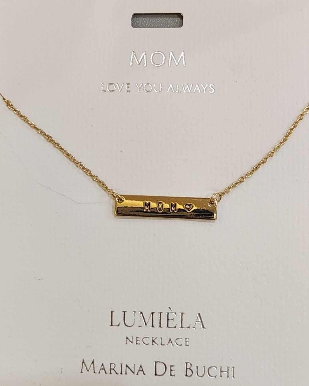 Lumiela Mom Love You Always Bar Necklace