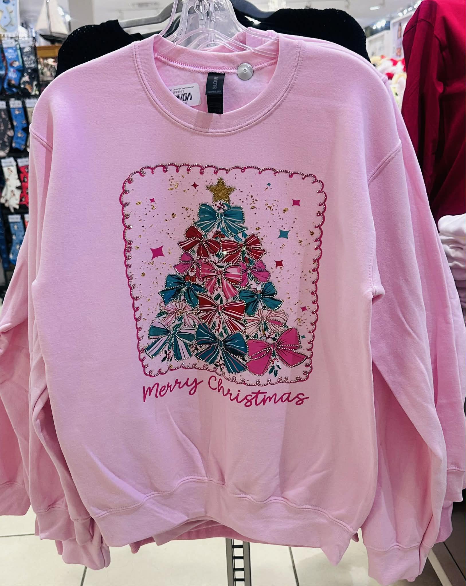 Bowtiful Pink Christmas Tree Sweatshirt