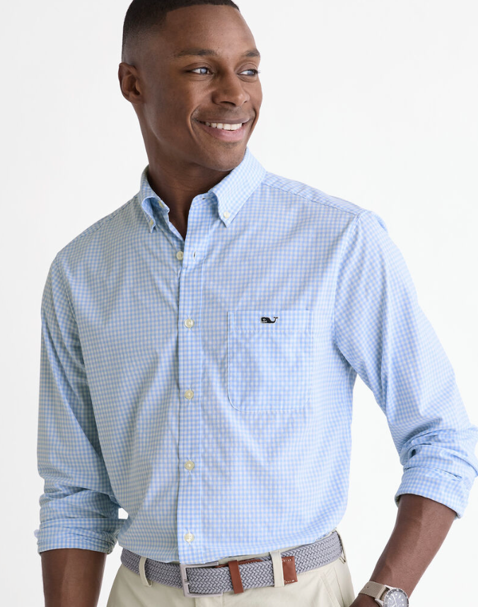 Performance Coral Reef Gingham Featherweight Shirt