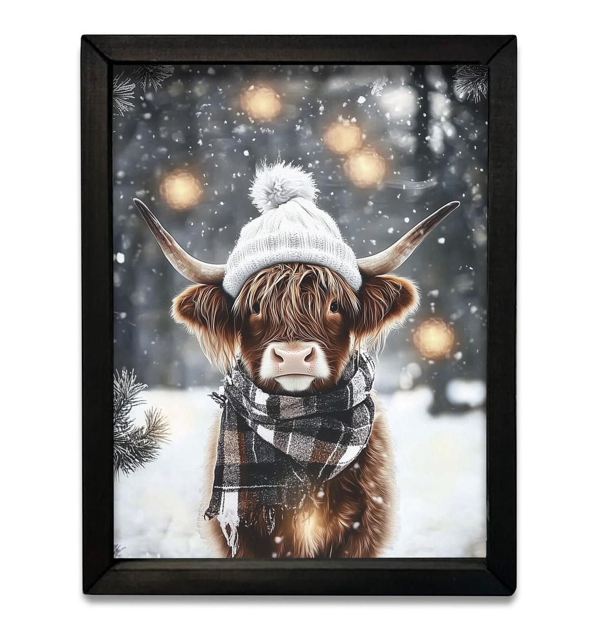 Highland Winter Portrait 18x24 Box Frame