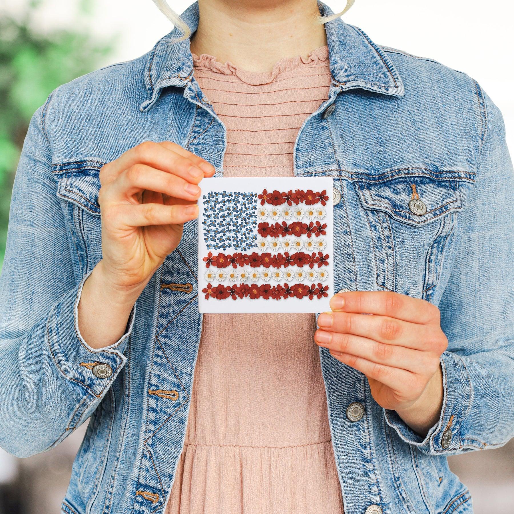 Floral American Flag Coaster