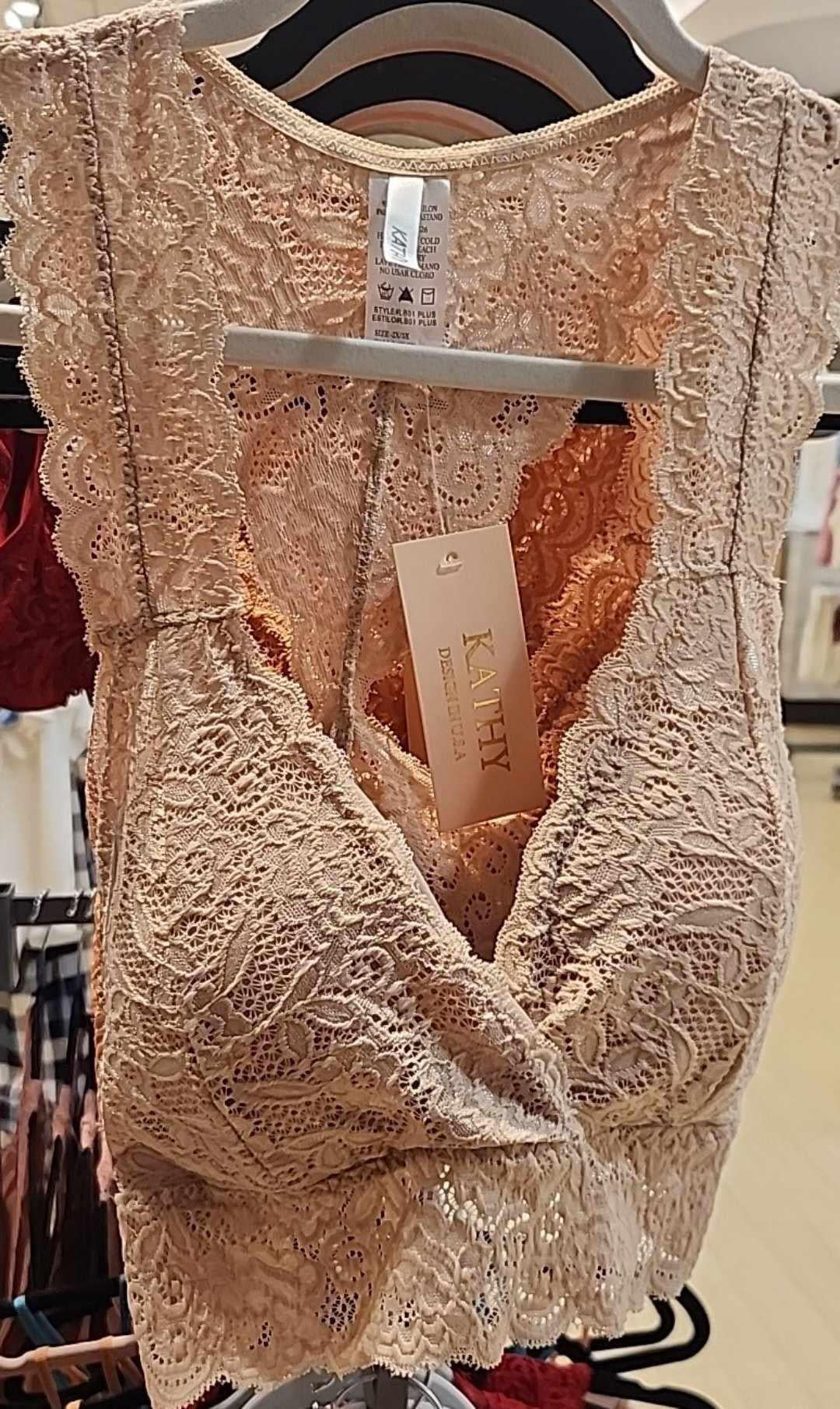 Back Lace Peach Bralette