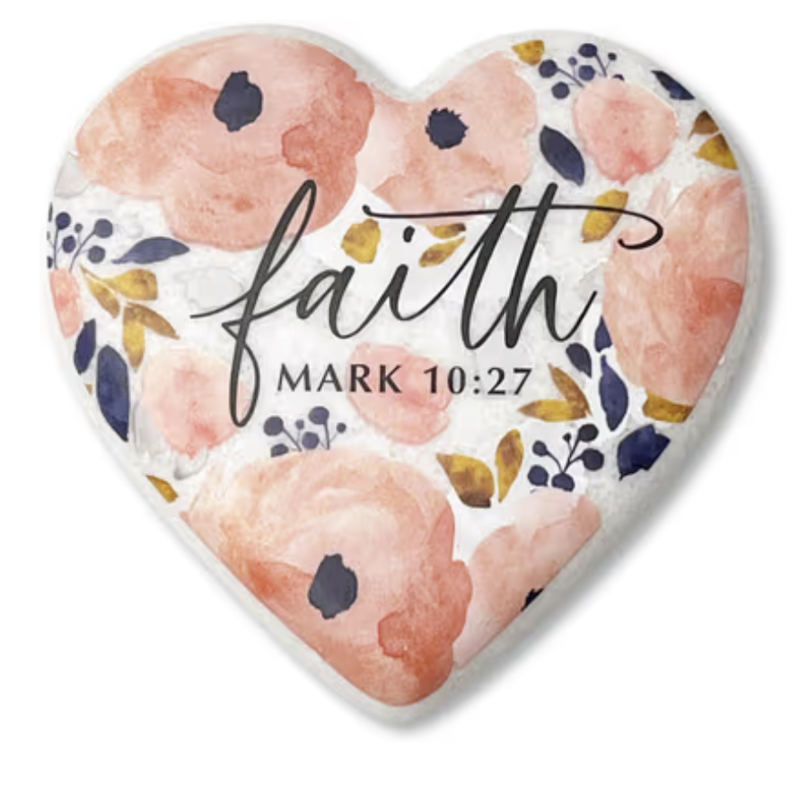 Pink Faith Heart Stone