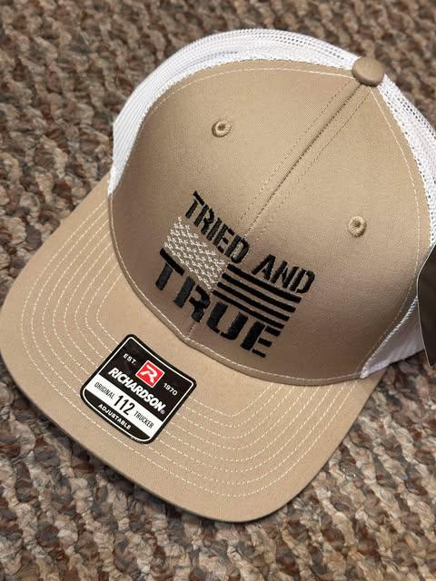 Khaki Embroidered Flag Hat