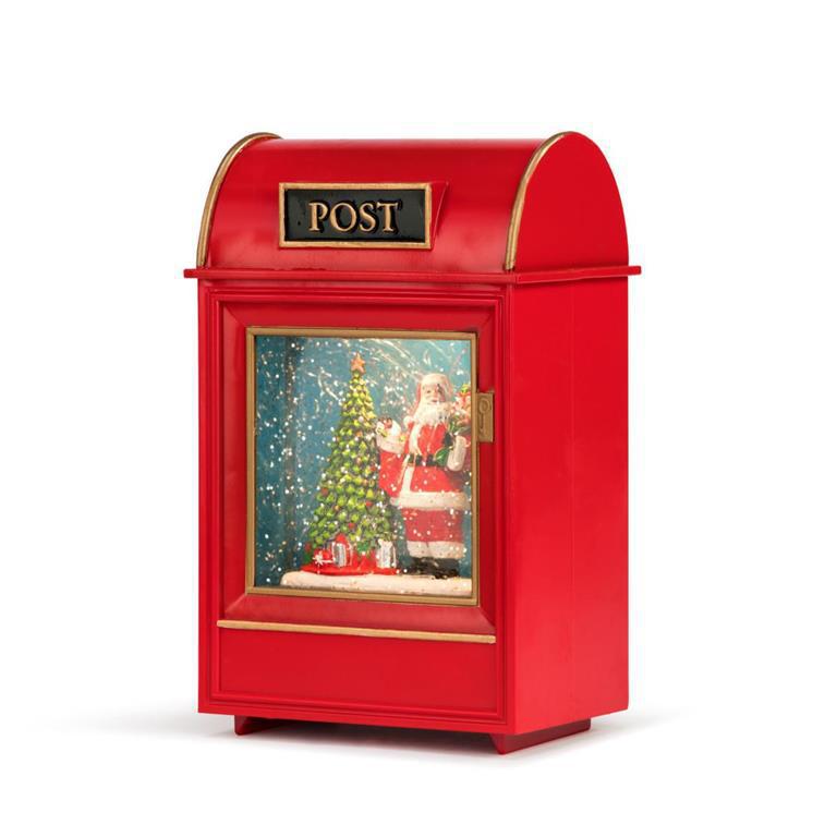 Lit Musical Santa Post Snow Globe - 5x8in