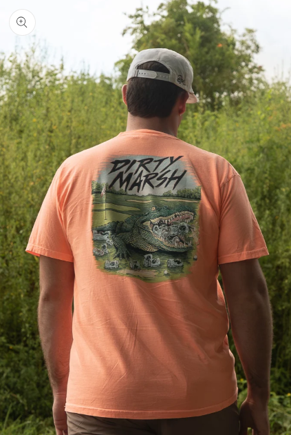 Greenside Gator Tee | Neon Canteloupe