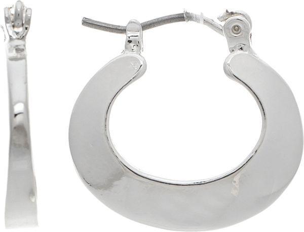 Wide Edge Oval Hoop Earring