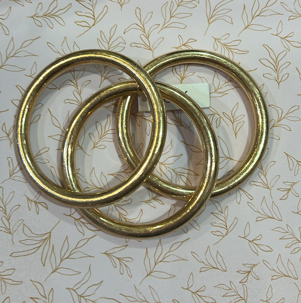 Worn Gold Metal Bracelet Set