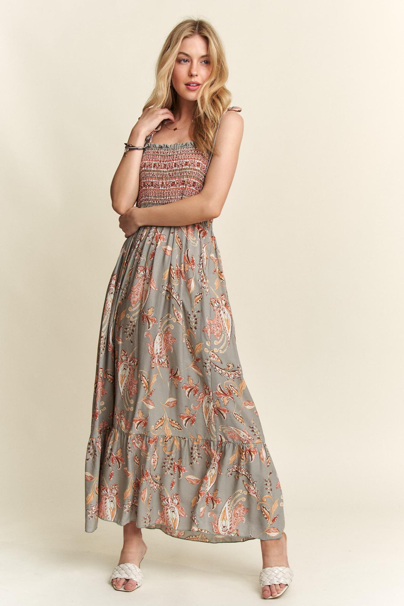 Boho Paisley Maxi Dress