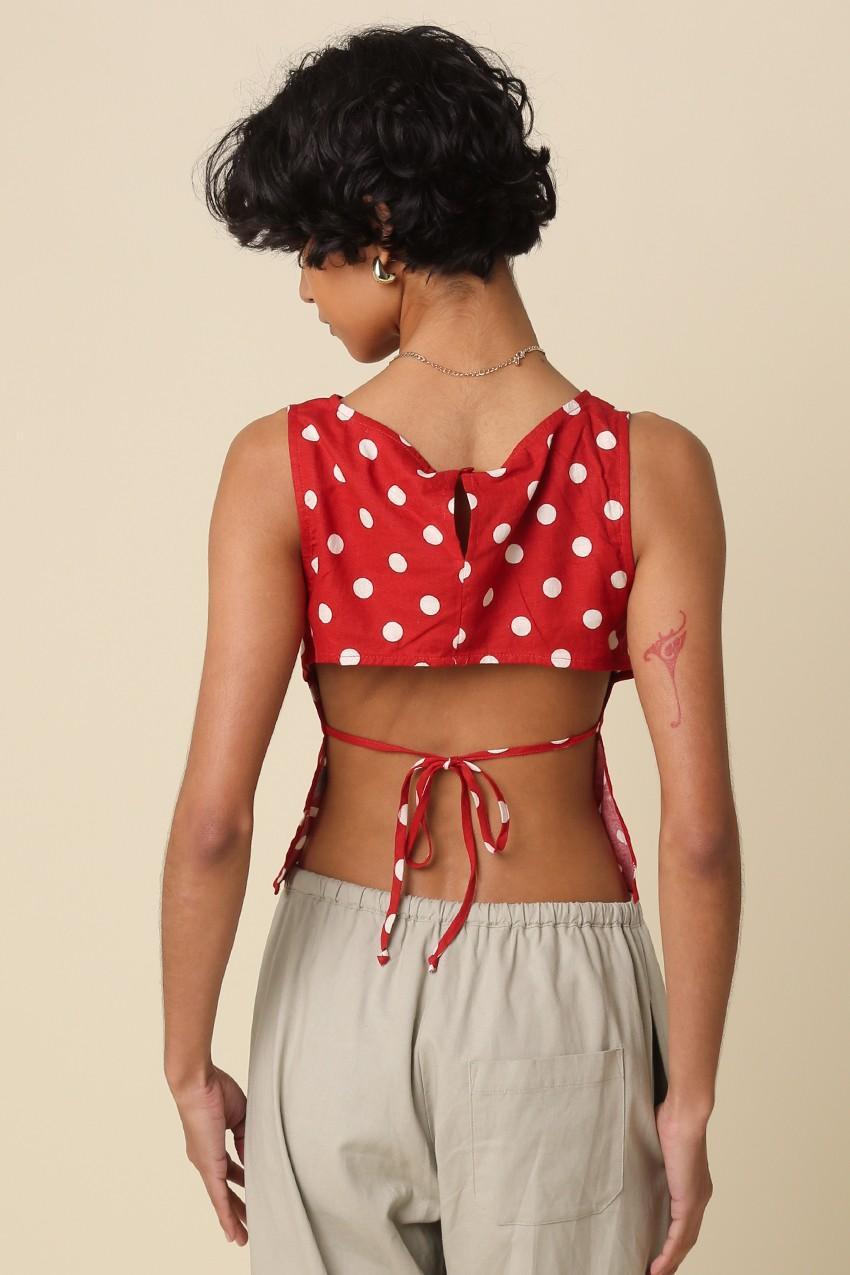Marina Polka Dot Open-back Top