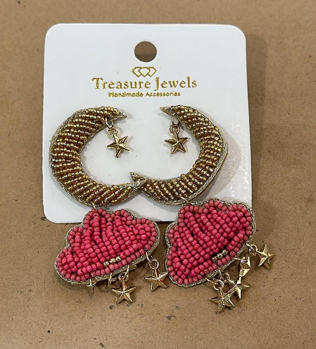 Pink Dream Beaded Earrings