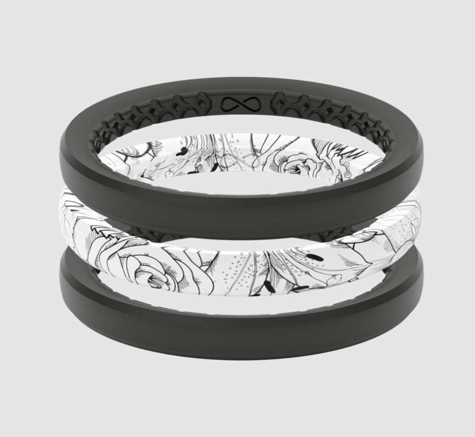 Rose Stackable Groove Life Silicone Rings