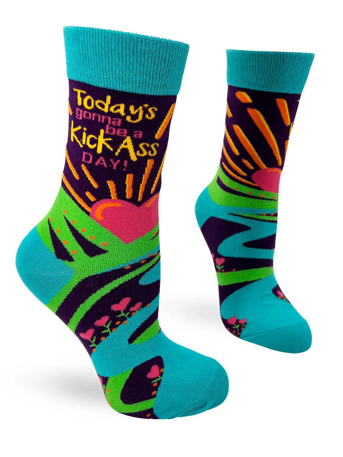 Today's Gonna Be A Kick Ass Day! Women's Crew Socks