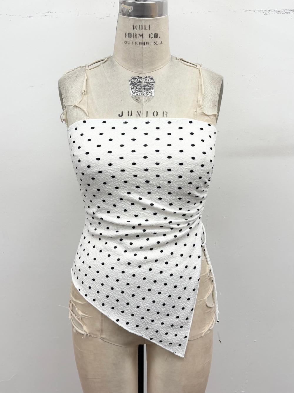 Polka Dot Darling Asymmetrical Tube Top