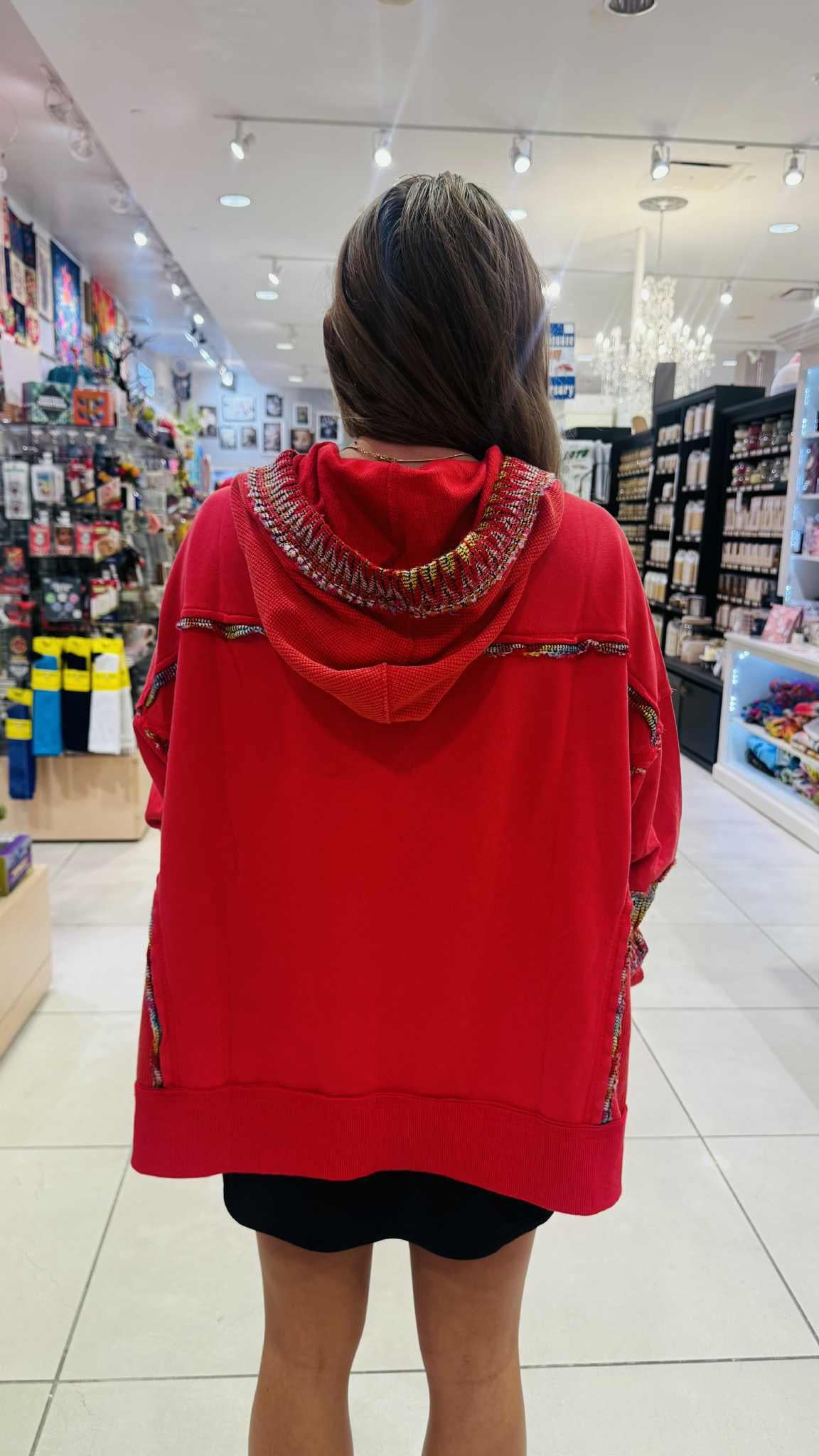 Daisy Front Patch Poppy Red Sweatshirt