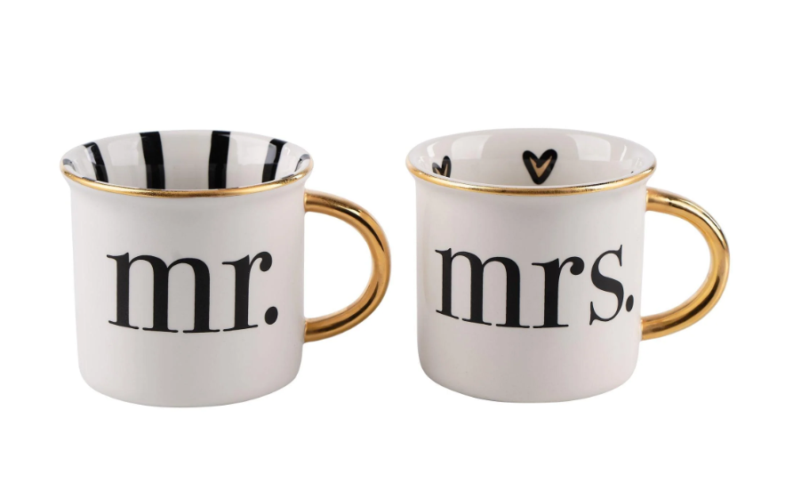Gold Mr. & Mrs. Mug