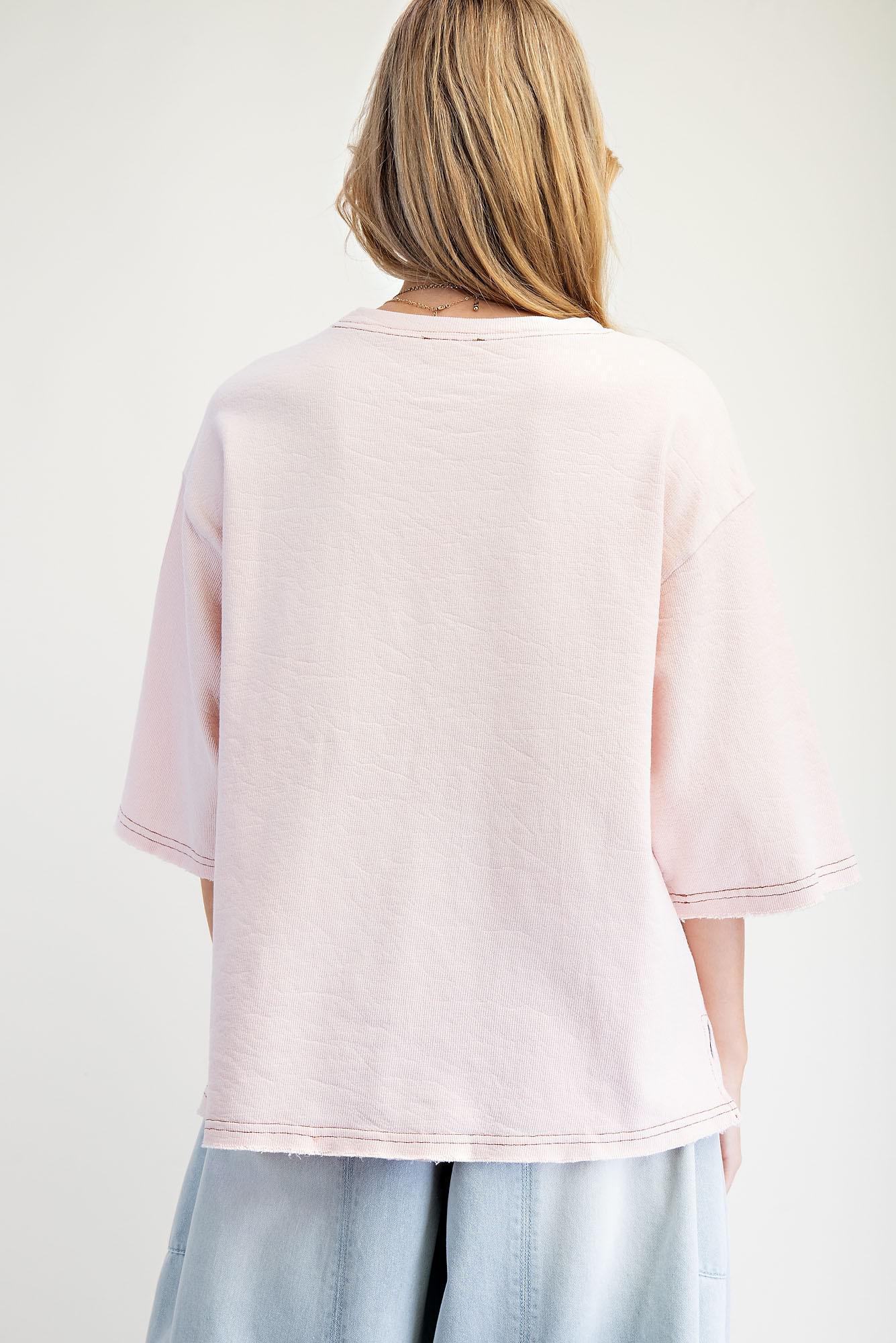 Print Mix Rib Knit Tunic