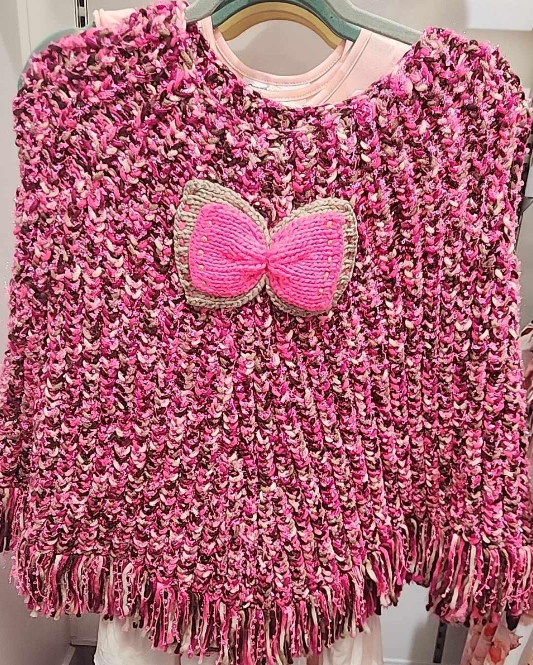 Pink Bow Poncho