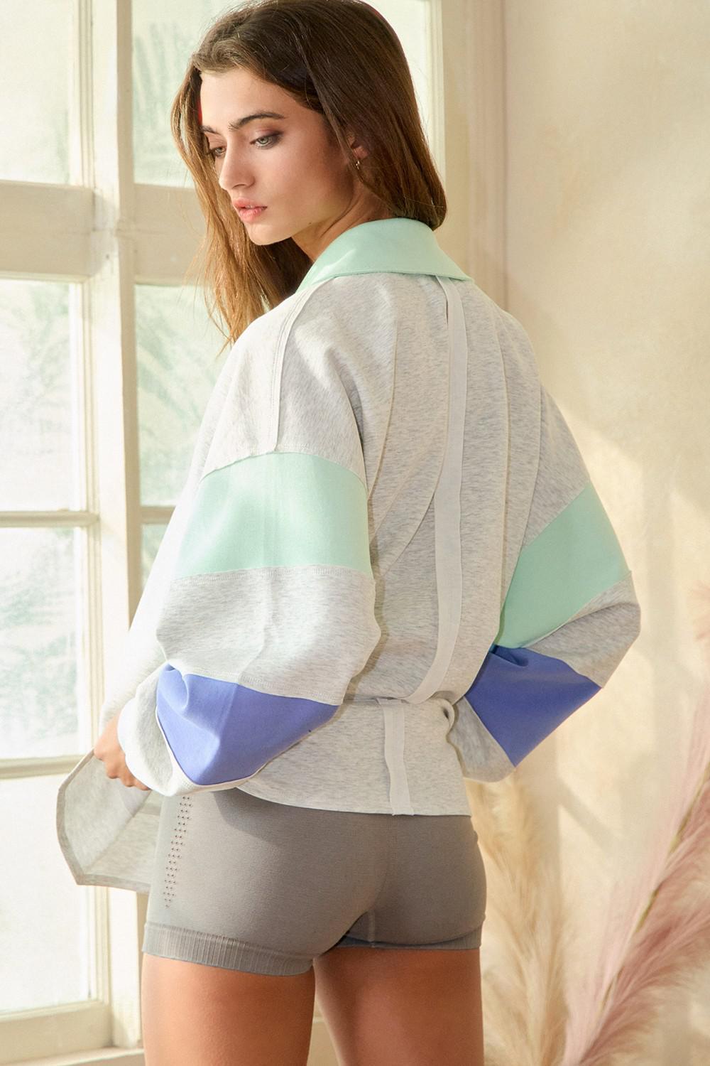 Mint Colorblock Oversized Pullover