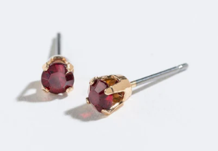 January Garnet Stud Earring