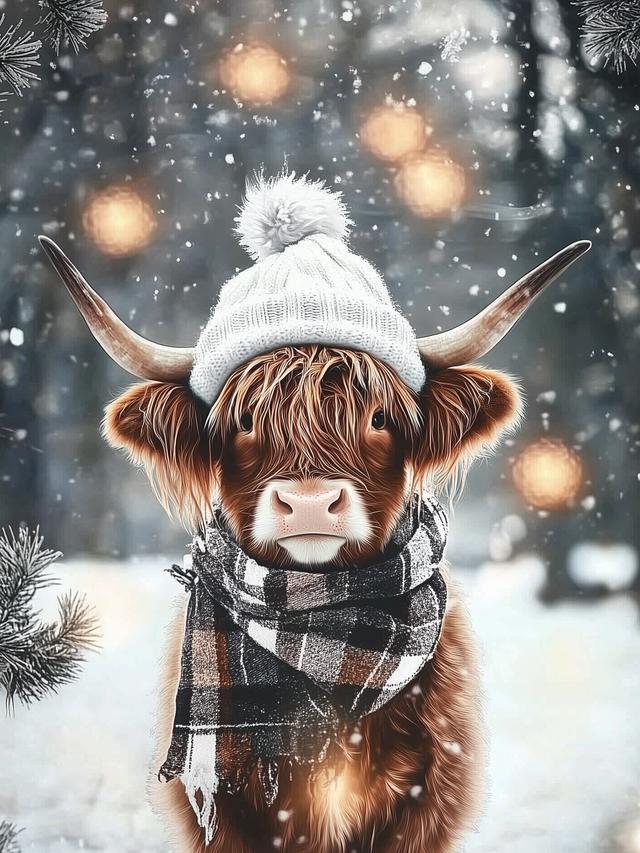 Highland Winter Portrait 18x24 Box Frame