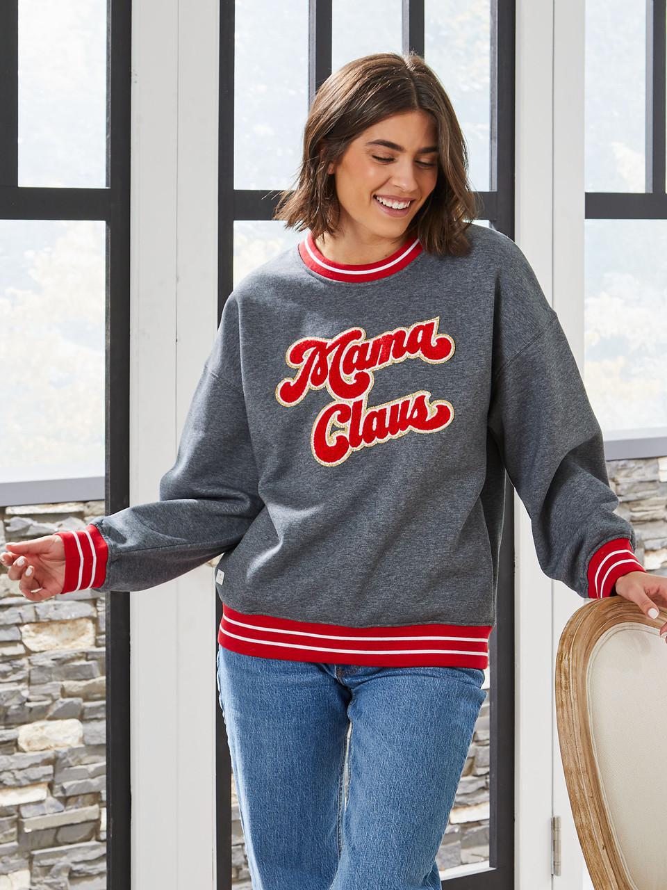 SS Mama Clause Varsity Crewneck