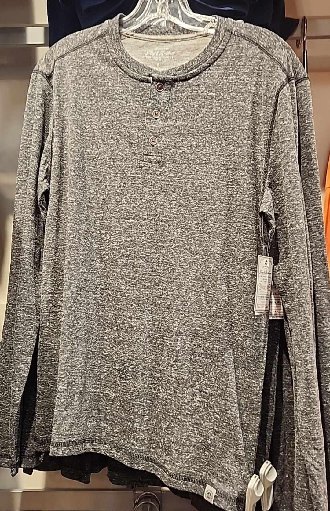 Rollins LS Snow Slub Henley Onyx
