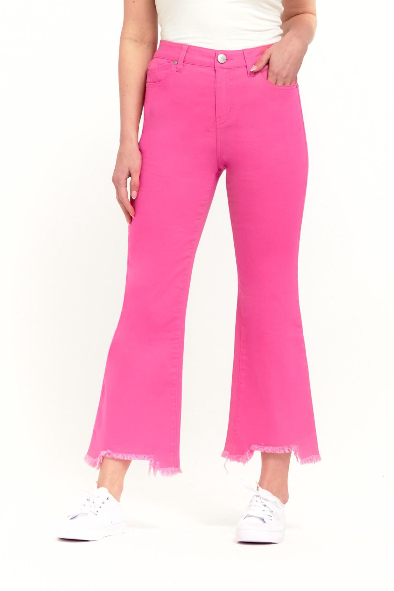 Pink HR Bootcut Sharkbite Hem Jeans