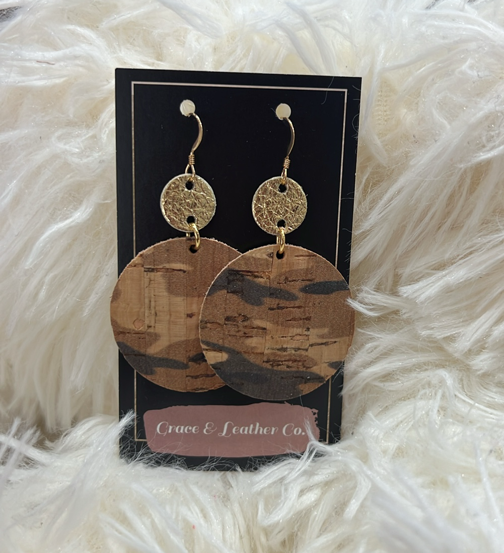 Cork Circle Earrings