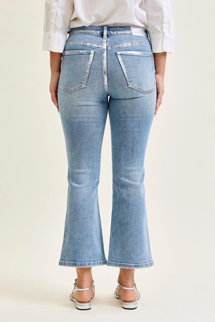 Judy Blue MR Kick Flare + Foiled Seams Jeans