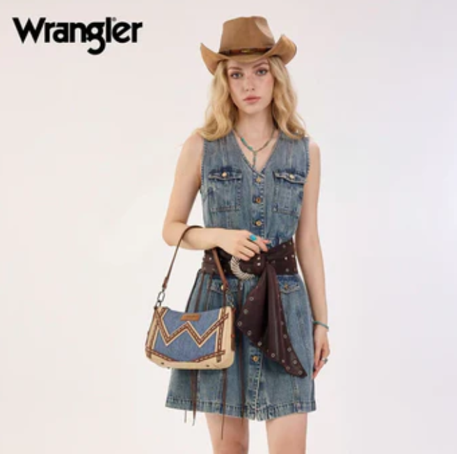 Wrangler Western Chevron Contrast Stitch Satchel Bag