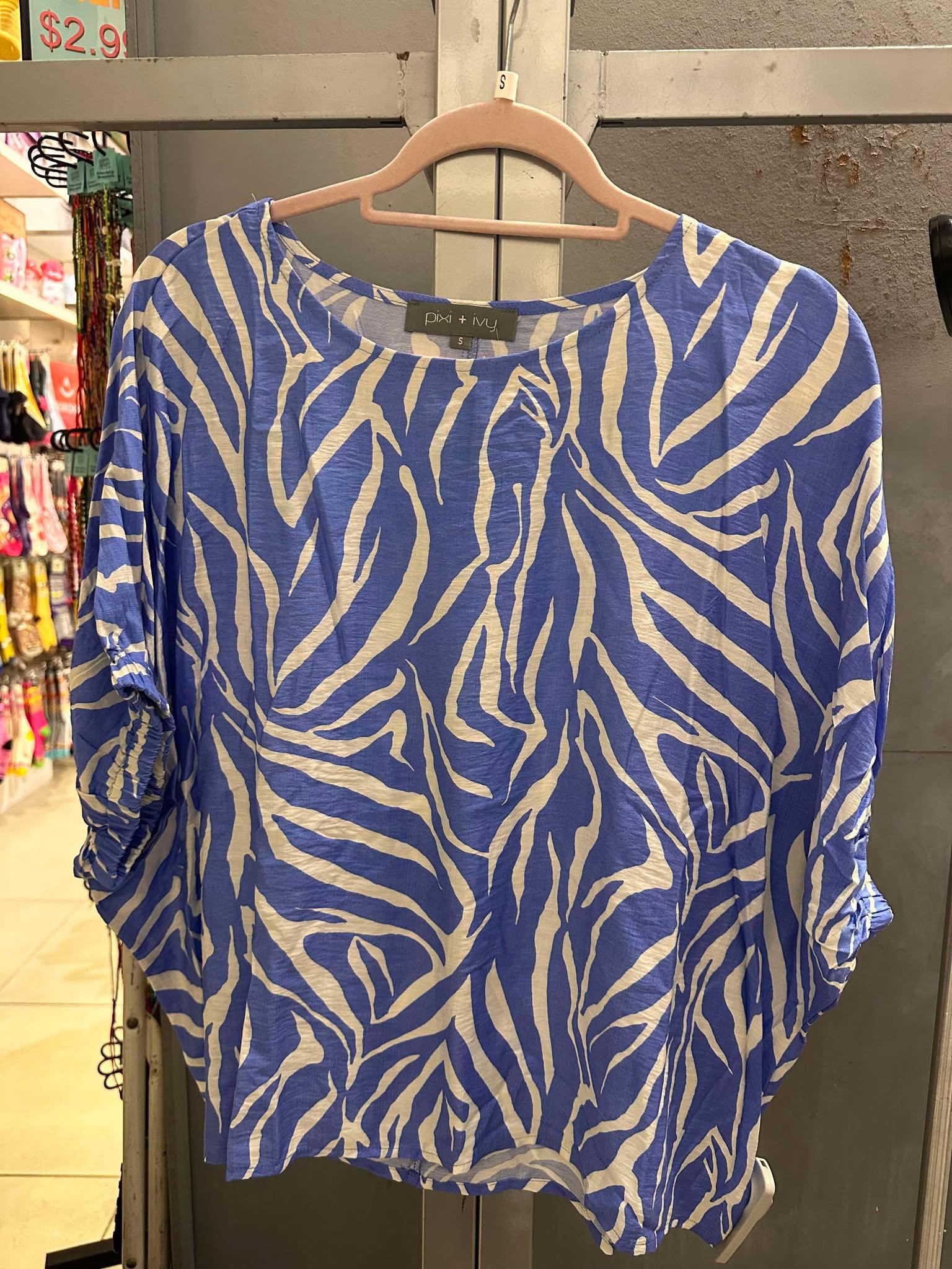 Blue Zebra Blouse