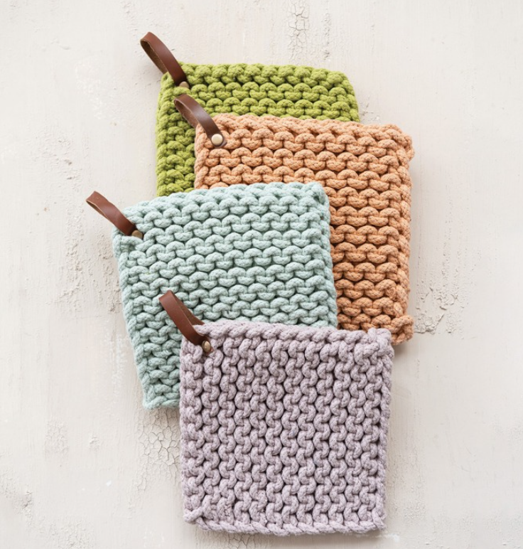 Cotton Crocheted Pot 8" Sq