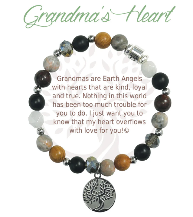 Earth Angel Natural Stone Bracelet - Grandmas Heart
