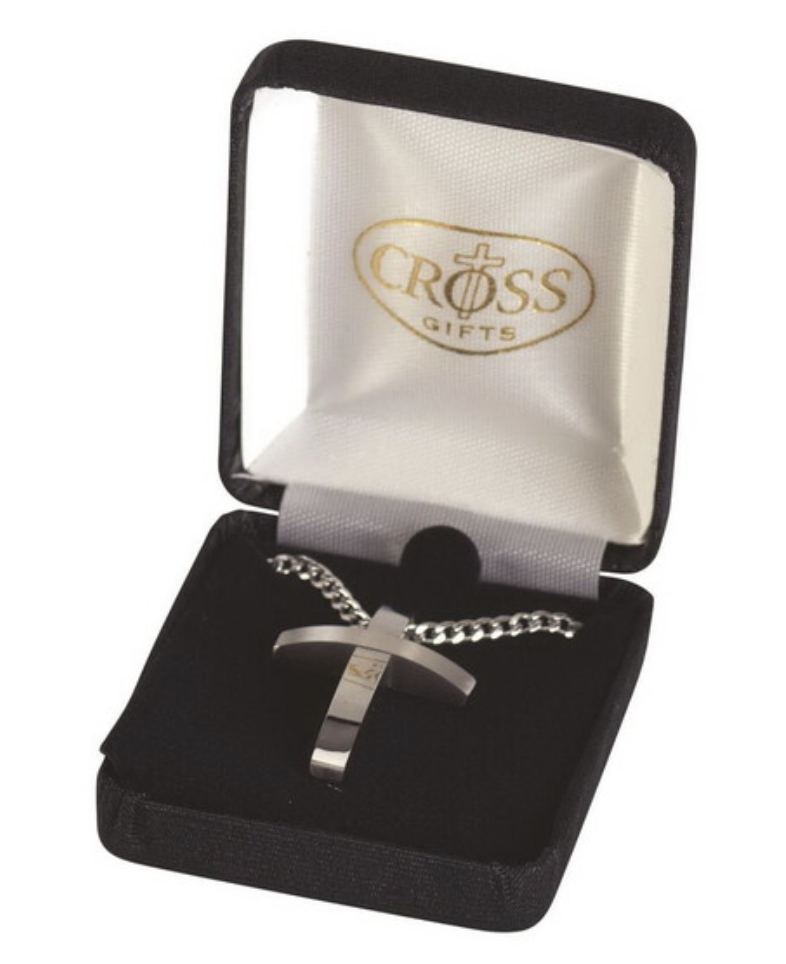 Necklace Stainless Steel Curve Cross