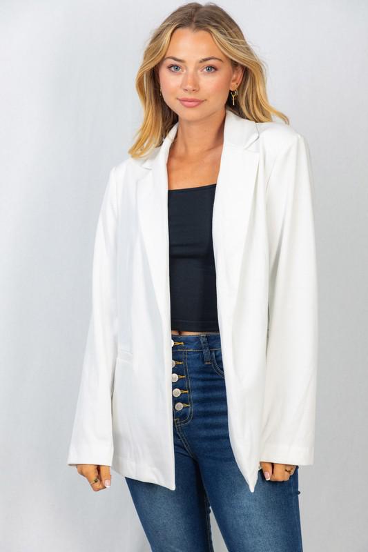 White Open Blazer