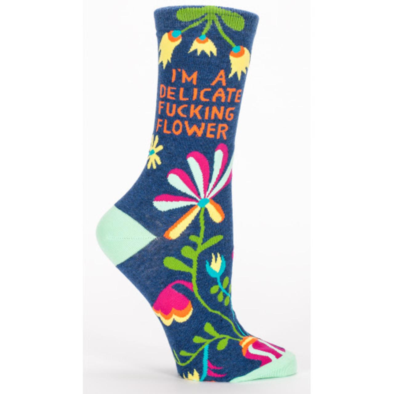 Delicate Fucking Flower Crew Socks