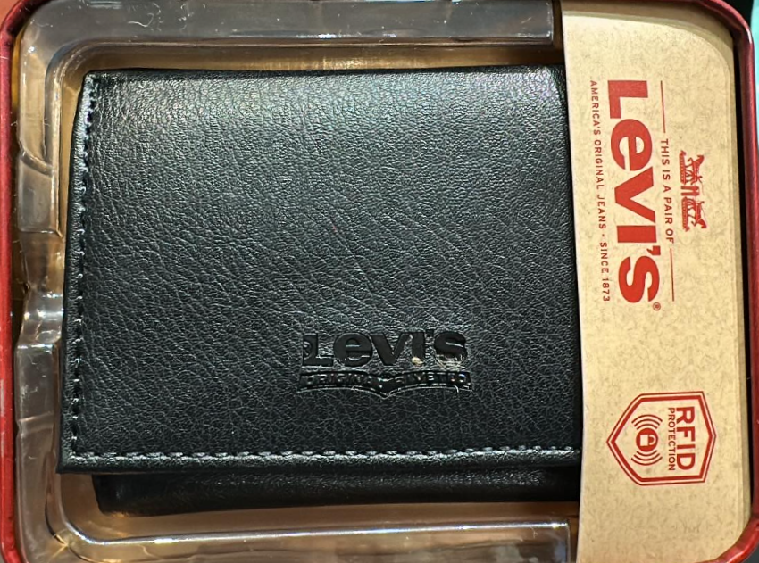 Levi Strauss MENS Trifold Wallet - Black #4